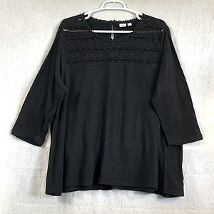 GAP black top front lace detail back button XXL